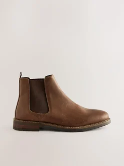 Next Waxy Leather Chelsea Boots Brown Discount