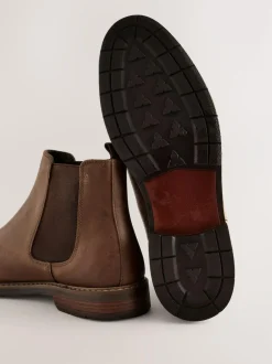Next Waxy Leather Chelsea Boots Brown Discount