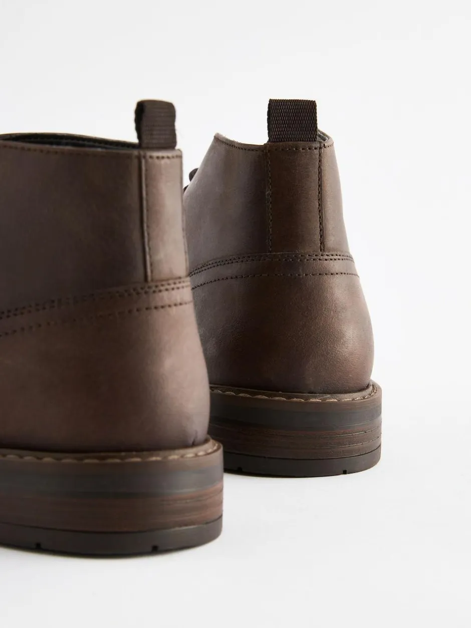 Next Waxy Leather Chukka Boots Brown Sale