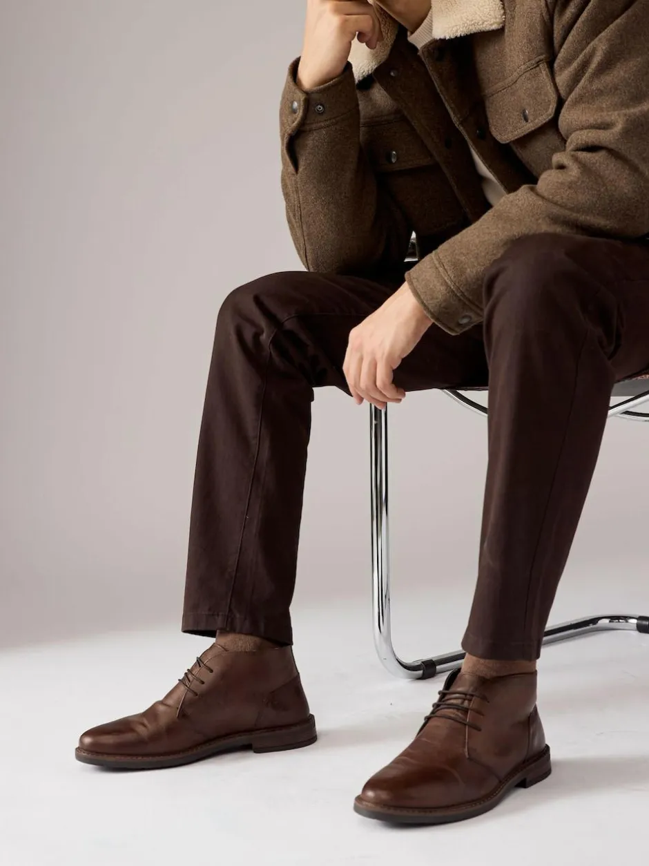 Next Waxy Leather Chukka Boots Brown Sale