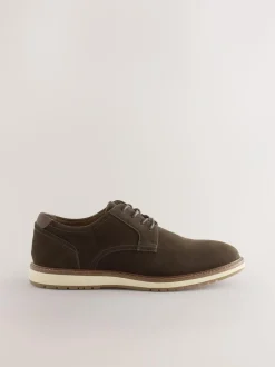 Next Brown Wedge Derby Shoes New