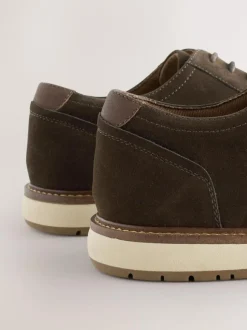 Next Brown Wedge Derby Shoes New