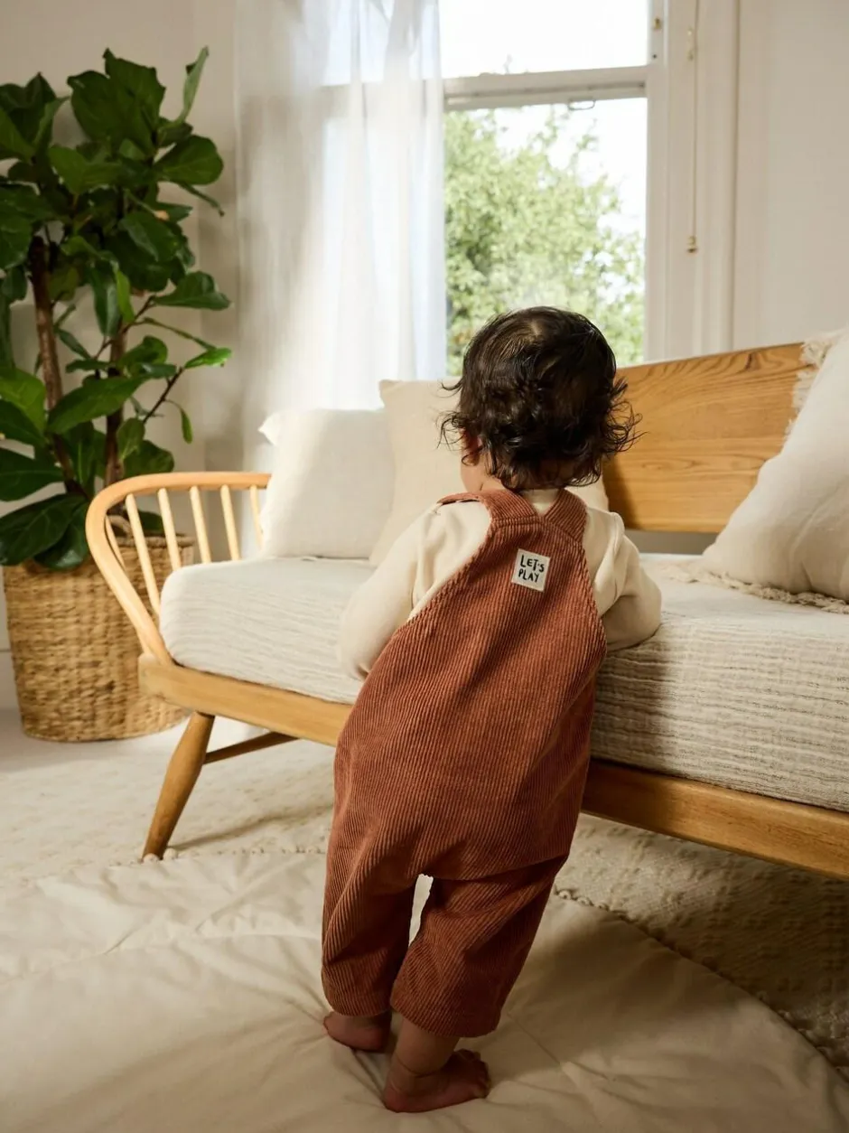 Next Brown Woodland Cord Dungarees and Bodysuit Set (0mths-2yrs) Sale