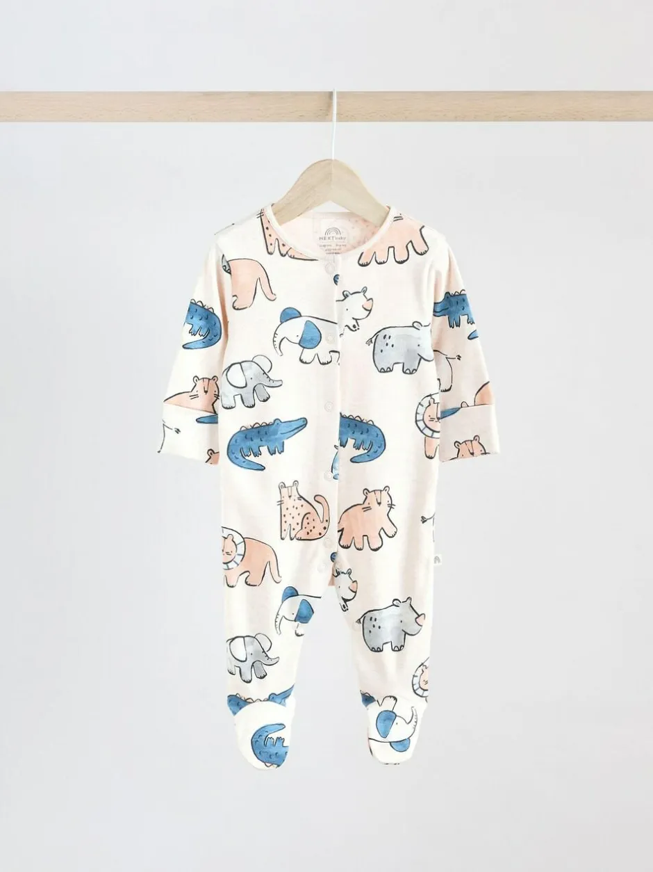 Next Brown/Blue Baby Sleepsuits 3 Pack (0mths-3yrs) Hot