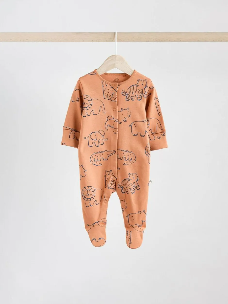 Next Brown/Blue Baby Sleepsuits 3 Pack (0mths-3yrs) Hot