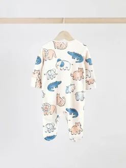 Next Brown/Blue Baby Sleepsuits 3 Pack (0mths-3yrs) Hot