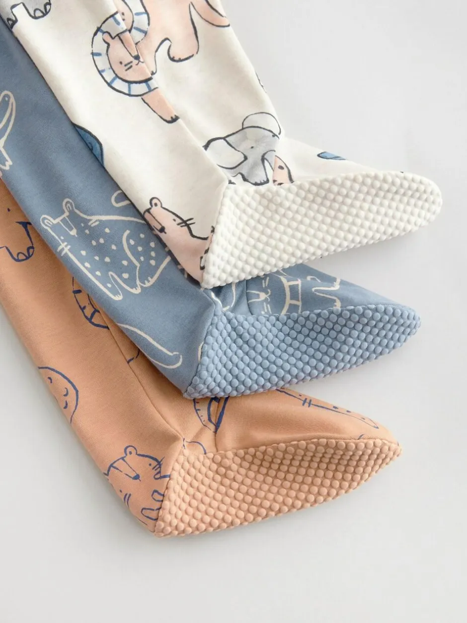 Next Brown/Blue Baby Sleepsuits 3 Pack (0mths-3yrs) Hot