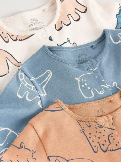 Next Brown/Blue Baby Sleepsuits 3 Pack (0mths-3yrs) Hot