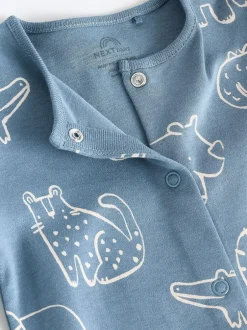 Next Brown/Blue Baby Sleepsuits 3 Pack (0mths-3yrs) Hot