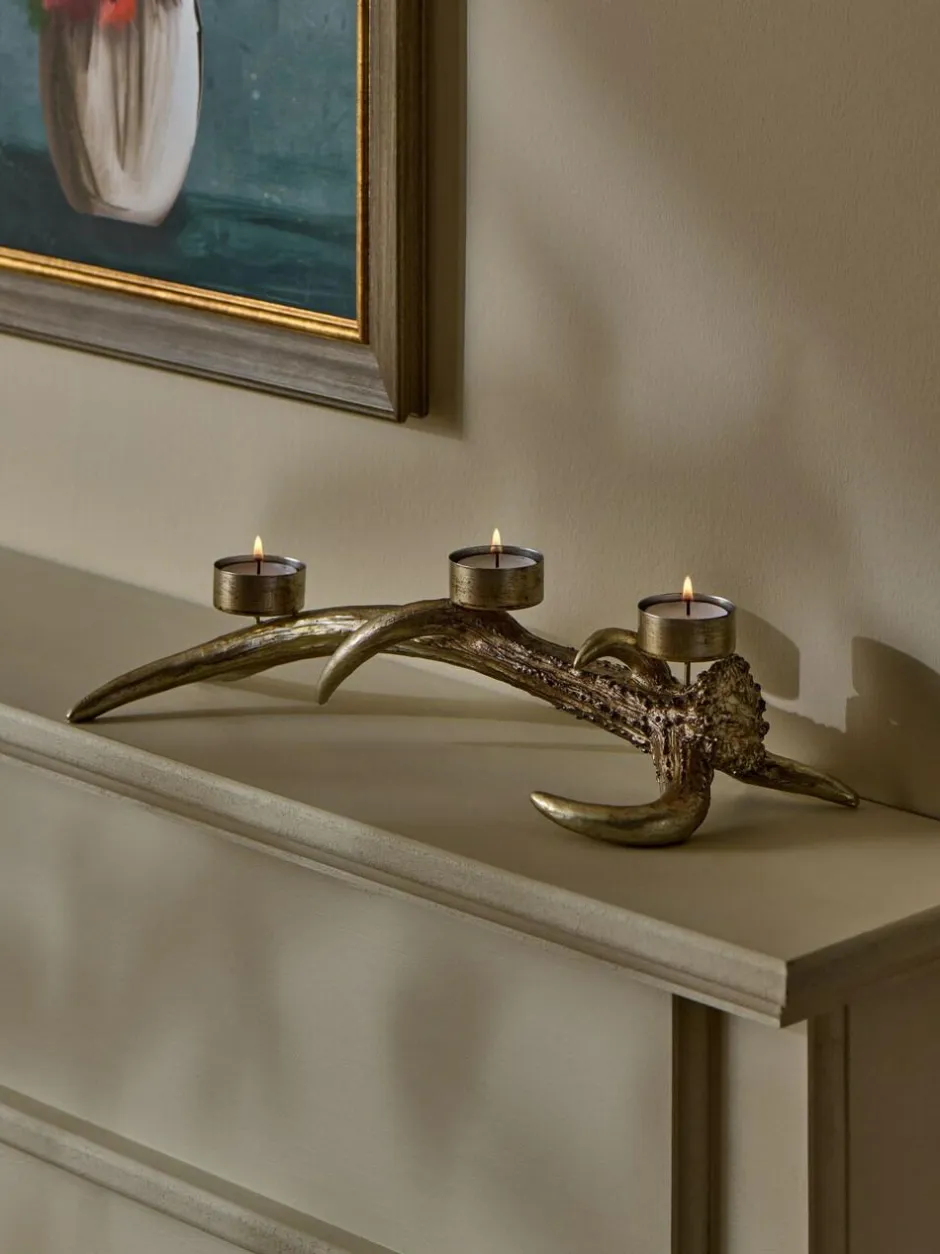 Next Brown/Gold Antler Candle Holder Tealight Sale