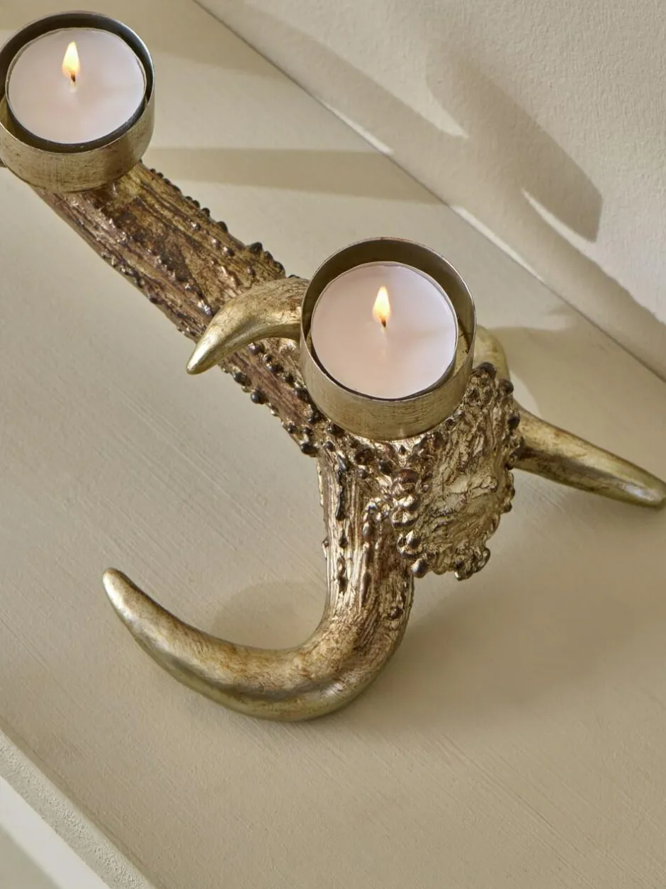 Next Brown/Gold Antler Candle Holder Tealight Sale