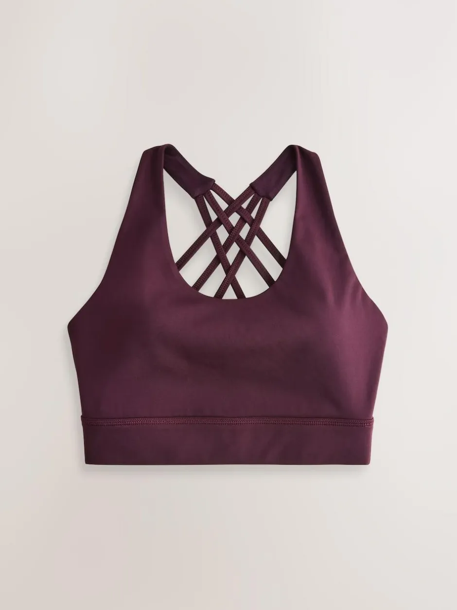 Next Burgundy Red Active Cross Back Sports Bra Discount