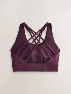 Next Burgundy Red Active Cross Back Sports Bra Discount