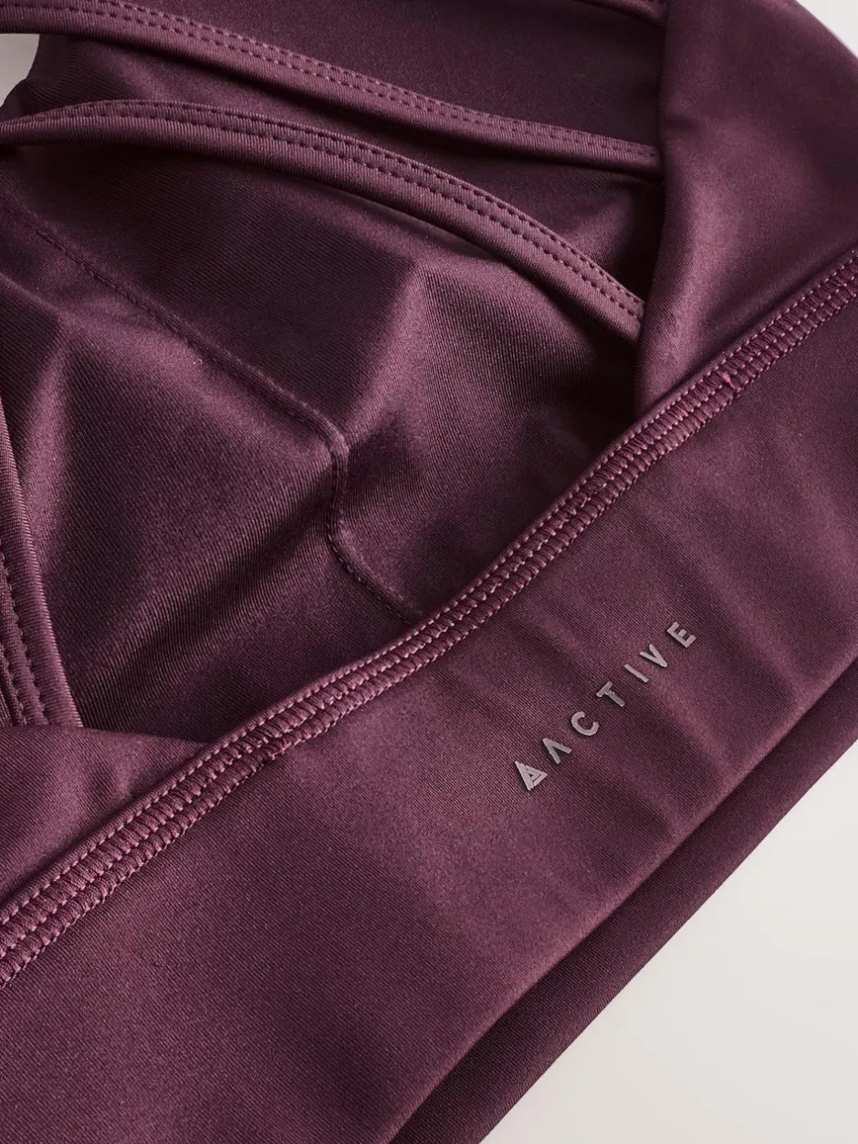 Next Burgundy Red Active Cross Back Sports Bra Discount