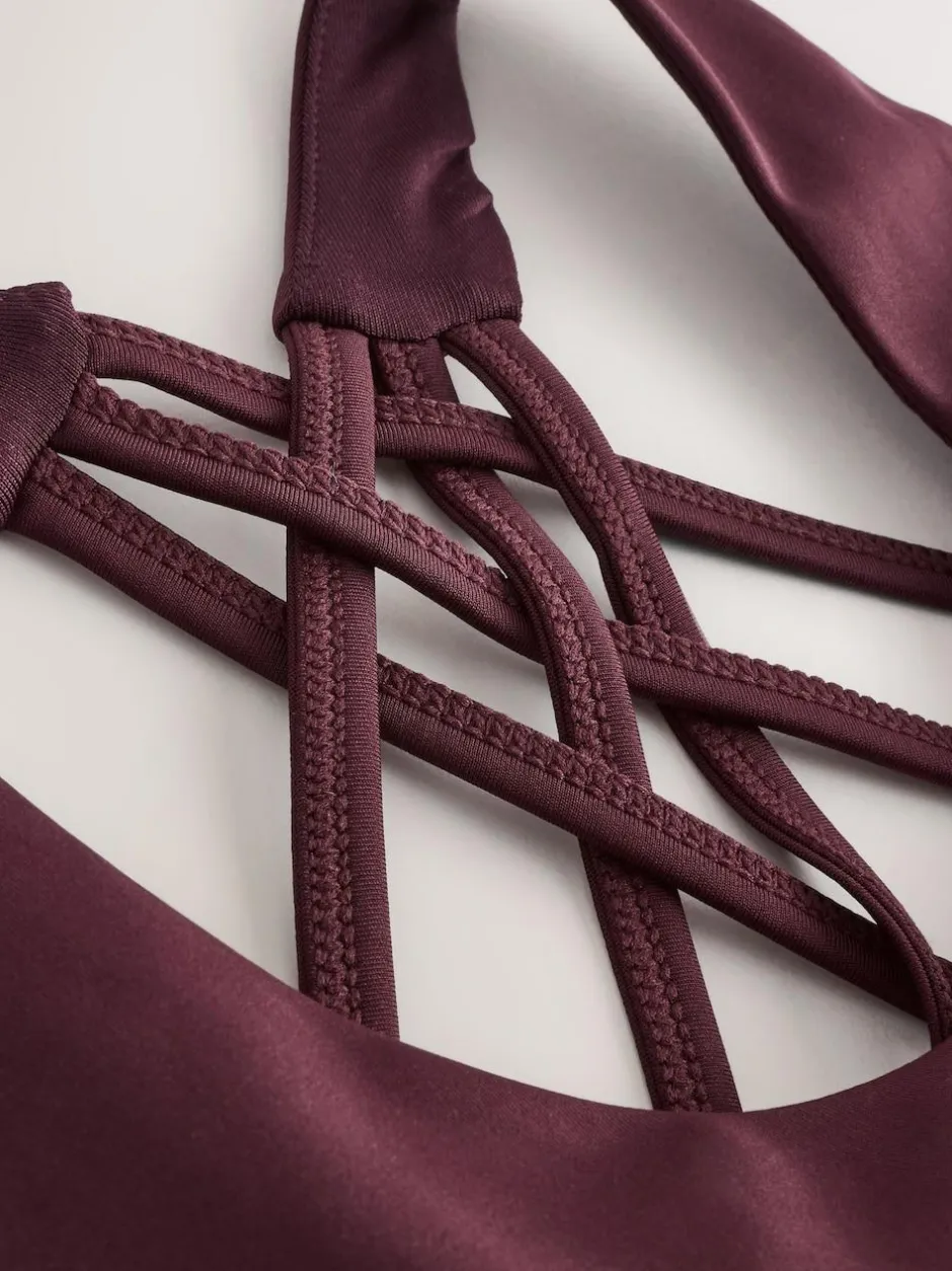 Next Burgundy Red Active Cross Back Sports Bra Discount