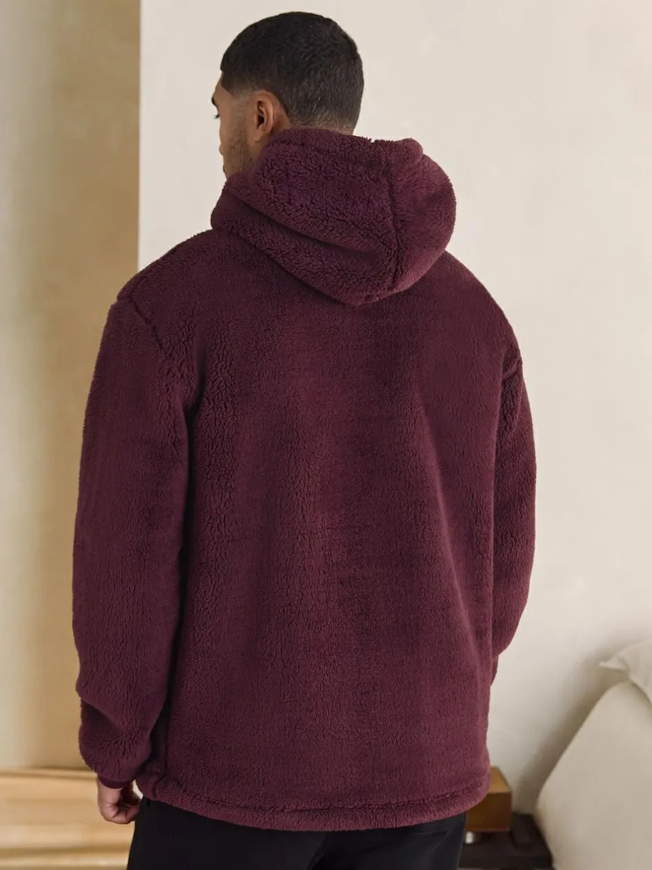 Next Burgundy Red Borg Overhead Hoodie Hot