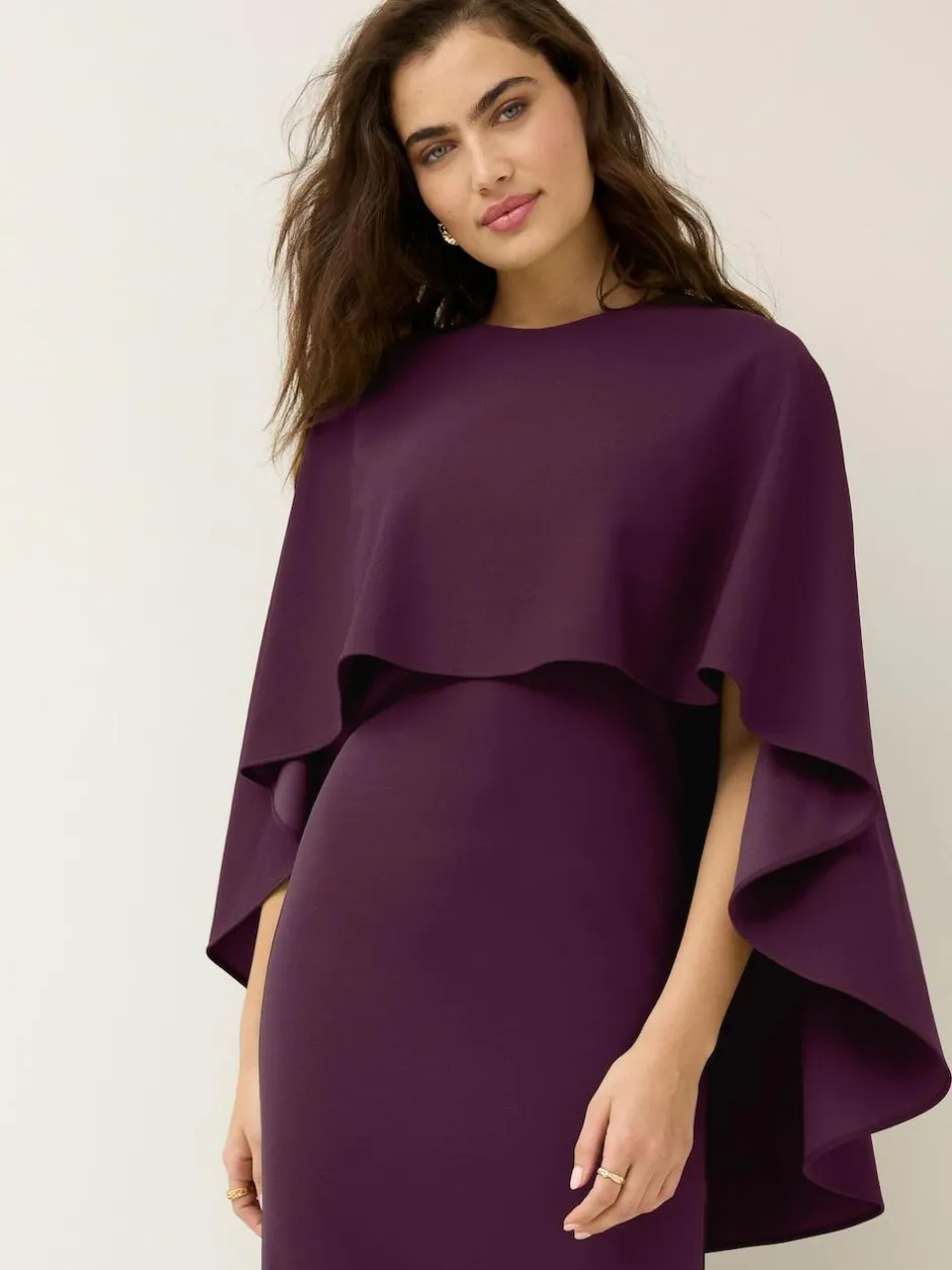 Next Burgundy Red Cape Maxi Dress Hot