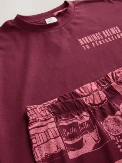Next Burgundy Red Cotton Short Sleeve Pyjamas New