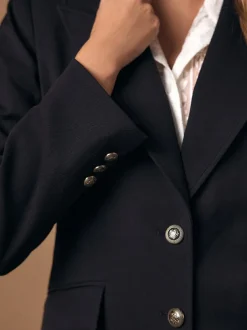 Next Burgundy Red Fitted Single Breasted Blazer Sale