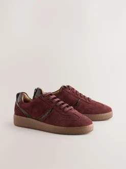 Next Burgundy Red Forever Comfort® Leather Chunky Sole Lace-Up Trainers Outlet
