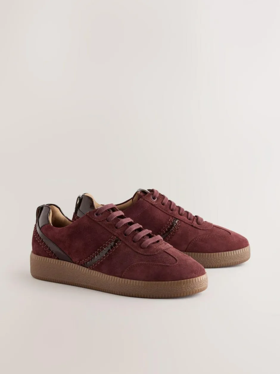 Next Burgundy Red Forever Comfort® Leather Chunky Sole Lace-Up Trainers Outlet
