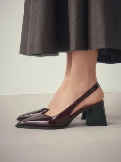 Next Forever Comfort® Pointed Toe Slingback Block Heels Burgundy Red Online