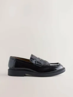 Next Burgundy Red Fringe Penny Loafers Best