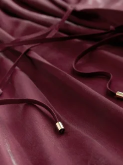 Next Kaftan Shimmer Maxi Dress Burgundy Red Hot