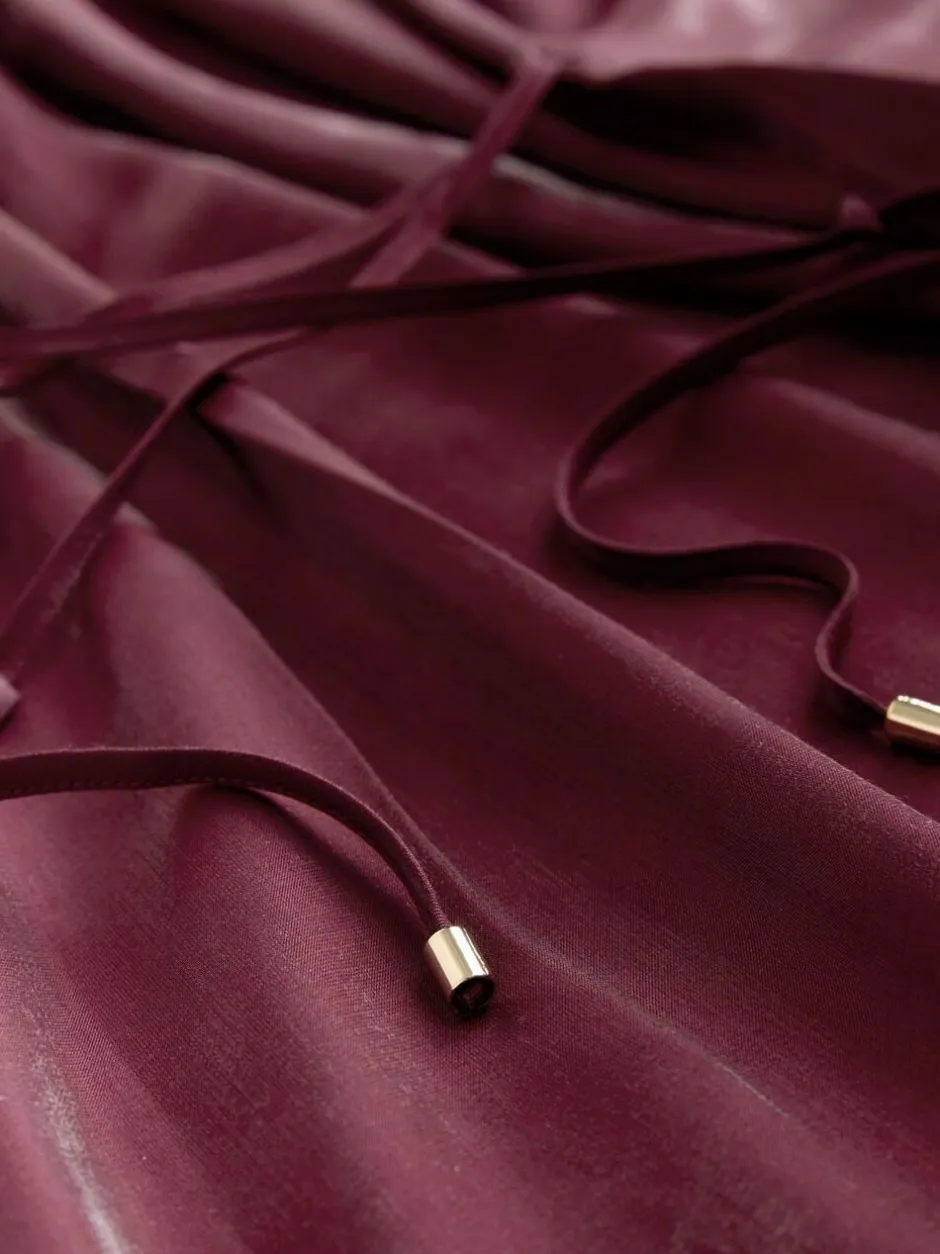 Next Kaftan Shimmer Maxi Dress Burgundy Red Hot