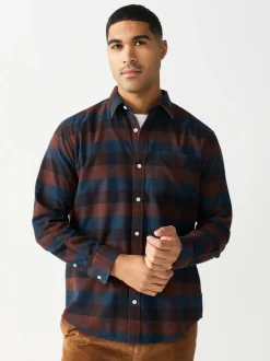 Next Burgundy Red Long Sleeve Check Shirt New
