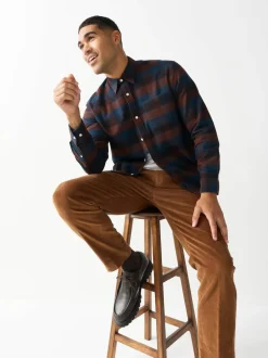 Next Burgundy Red Long Sleeve Check Shirt New