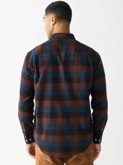 Next Burgundy Red Long Sleeve Check Shirt New