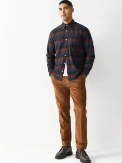 Next Burgundy Red Long Sleeve Check Shirt New
