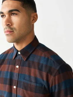 Next Burgundy Red Long Sleeve Check Shirt New