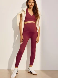 Next Maternity Sports Leggings Burgundy Red Best