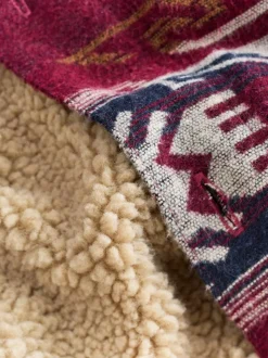 Next Burgundy Red Navajo Style Shacket Hot