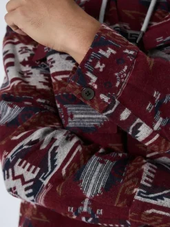 Next Burgundy Red Navajo Style Shacket Hot