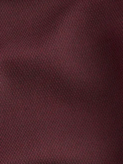 Next Burgundy Red Regular Fit Easy Care Textured Single Cuff Smart Shirt Outlet