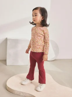 Next Burgundy Red Rib Flare Leggings (3mths-7yrs) Best