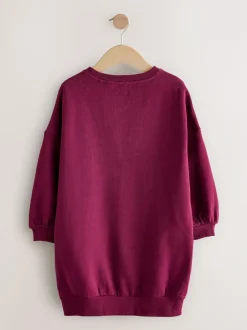 Next Burgundy Red Sequin Star Jumper Dress (3-16yrs) Clearance