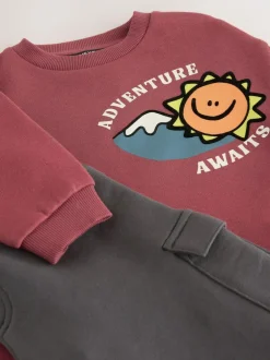 Next Sweatshirt and Utility Joggers Set (3mths-7yrs) Burgundy Red Outlet