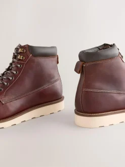 Next Tall Apron Wedge Boots Burgundy Red Outlet