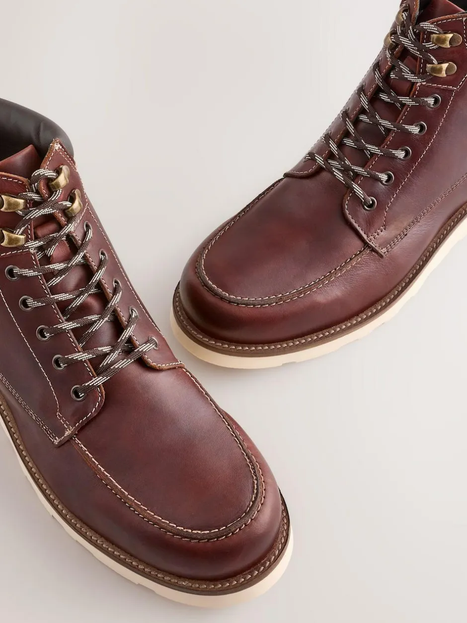 Next Tall Apron Wedge Boots Burgundy Red Outlet