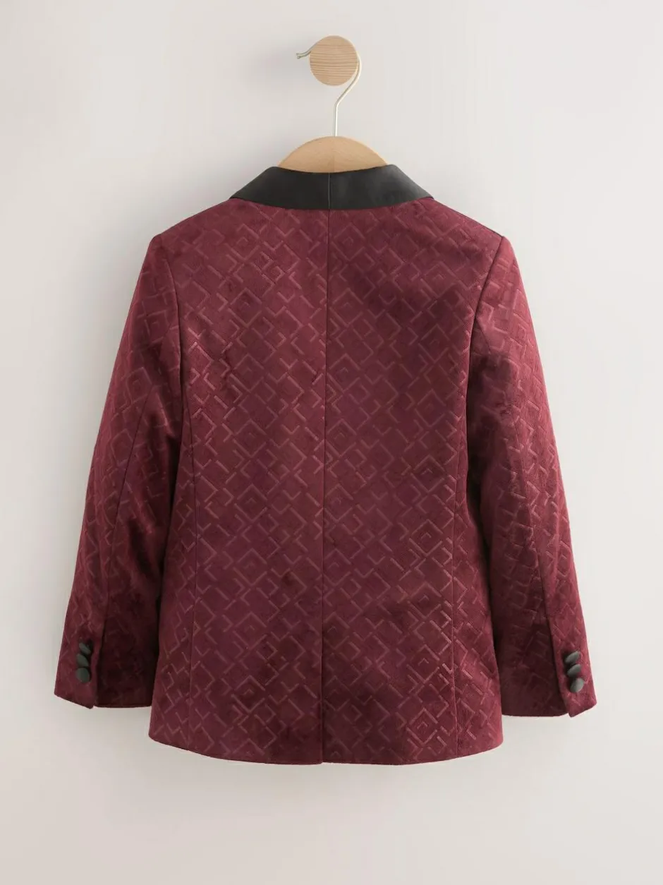 Next Textured Velvet Blazer (3-16yrs) Burgundy Red Hot