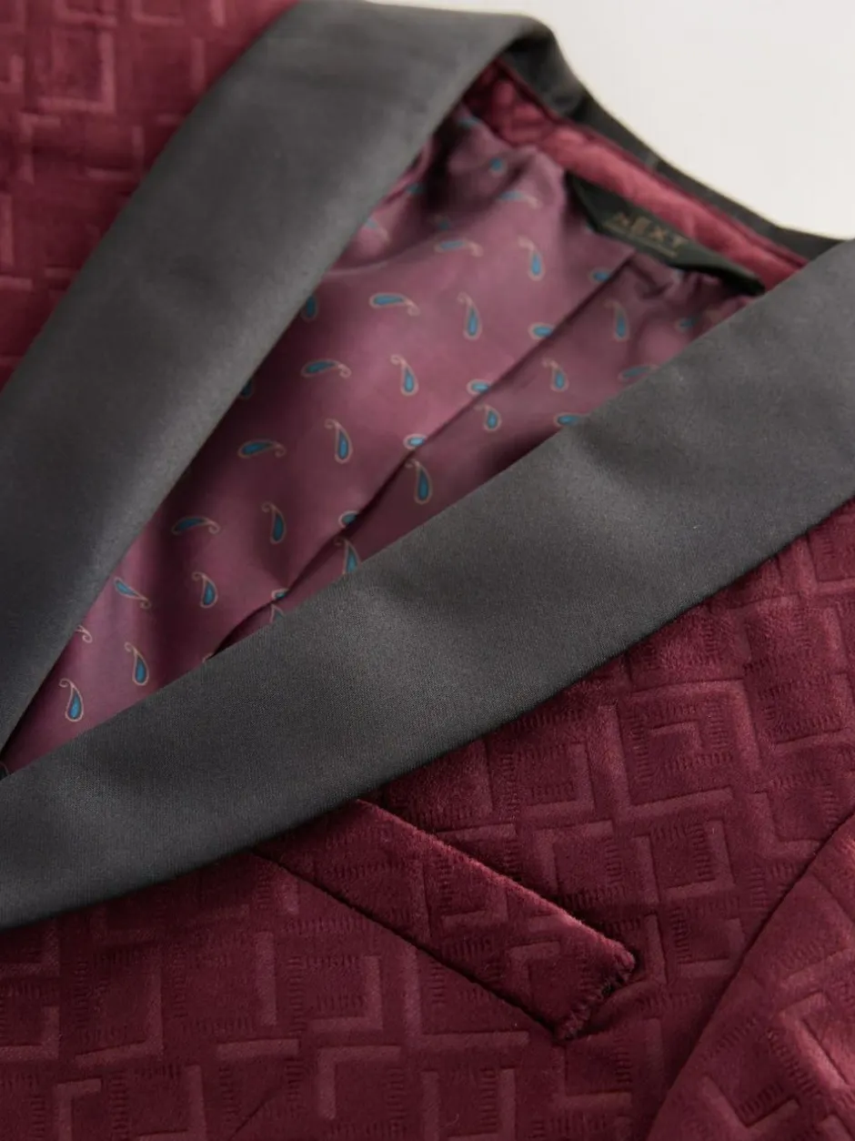 Next Textured Velvet Blazer (3-16yrs) Burgundy Red Hot