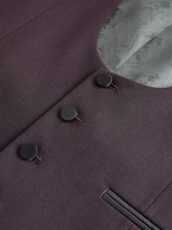 Next Burgundy Red Tuxedo Suit Waistcoat