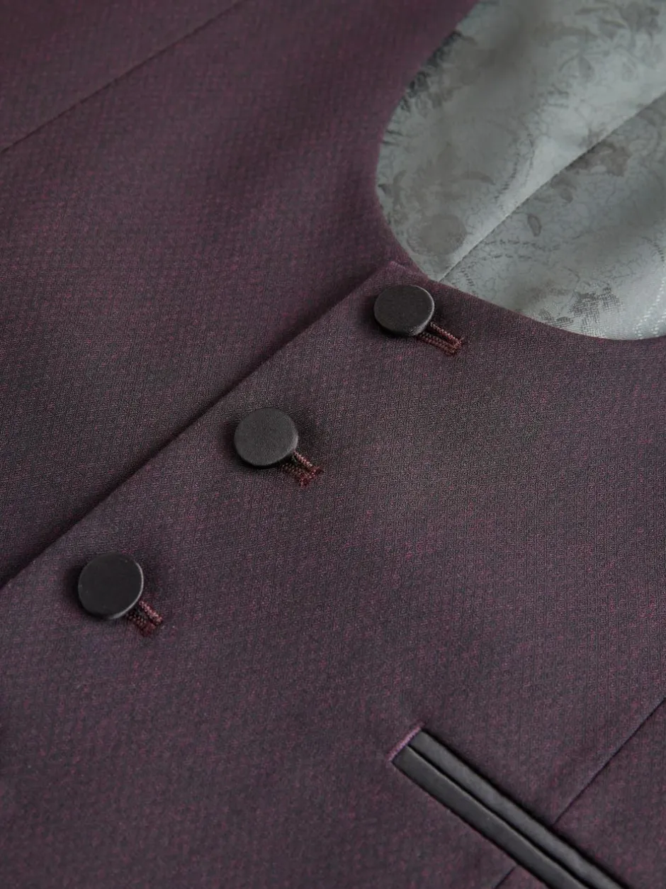 Next Burgundy Red Tuxedo Suit Waistcoat
