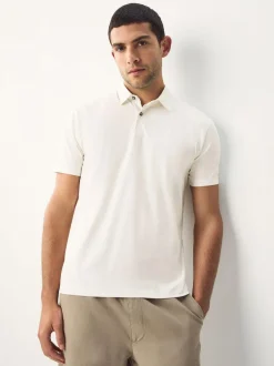 Next Burgundy Red/Charcoal Grey/Ecru Cream Regular Fit Short Sleeve Jersey Polo Shirts 3 Pack Sale