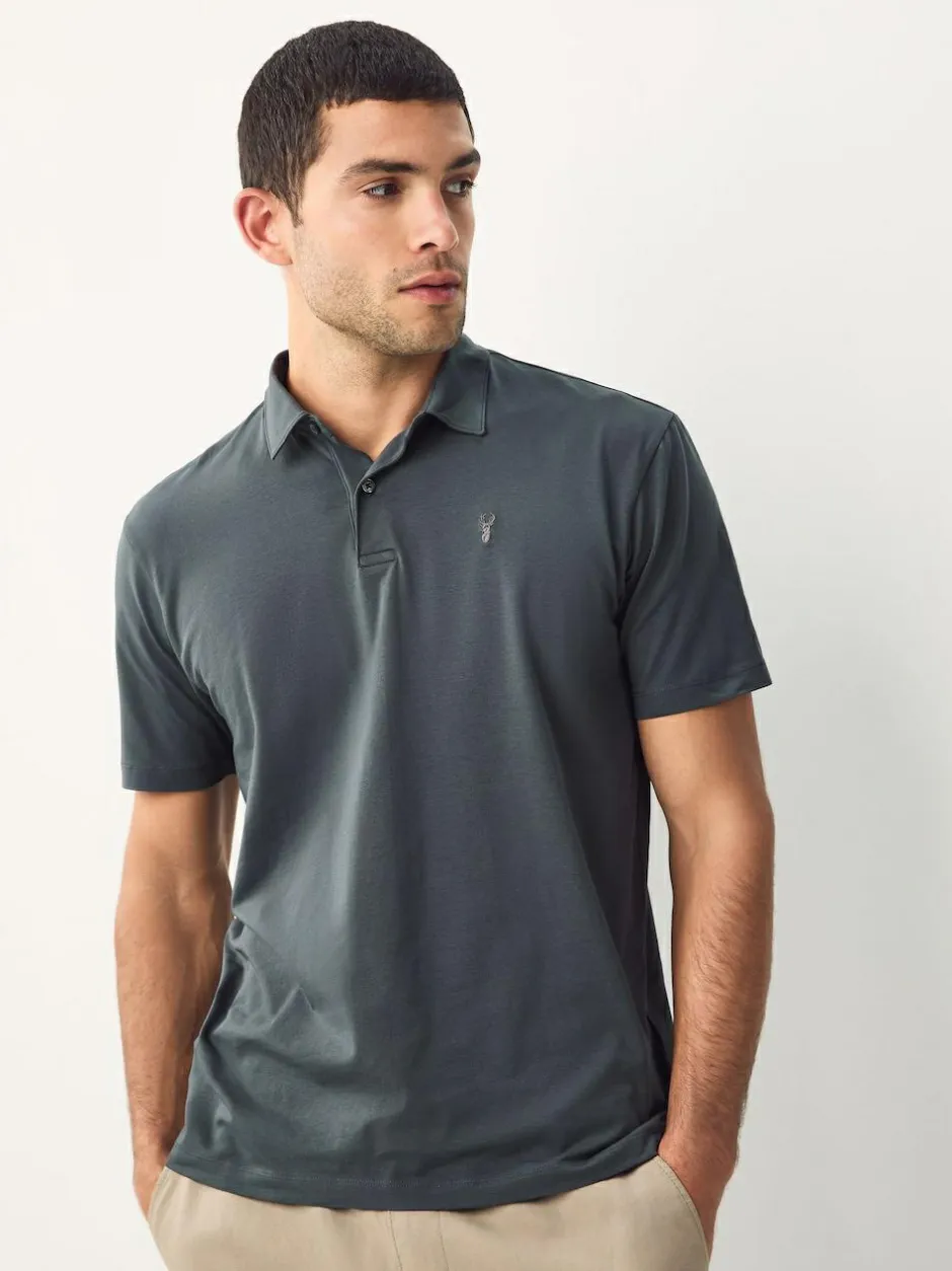 Next Burgundy Red/Charcoal Grey/Ecru Cream Regular Fit Short Sleeve Jersey Polo Shirts 3 Pack Sale