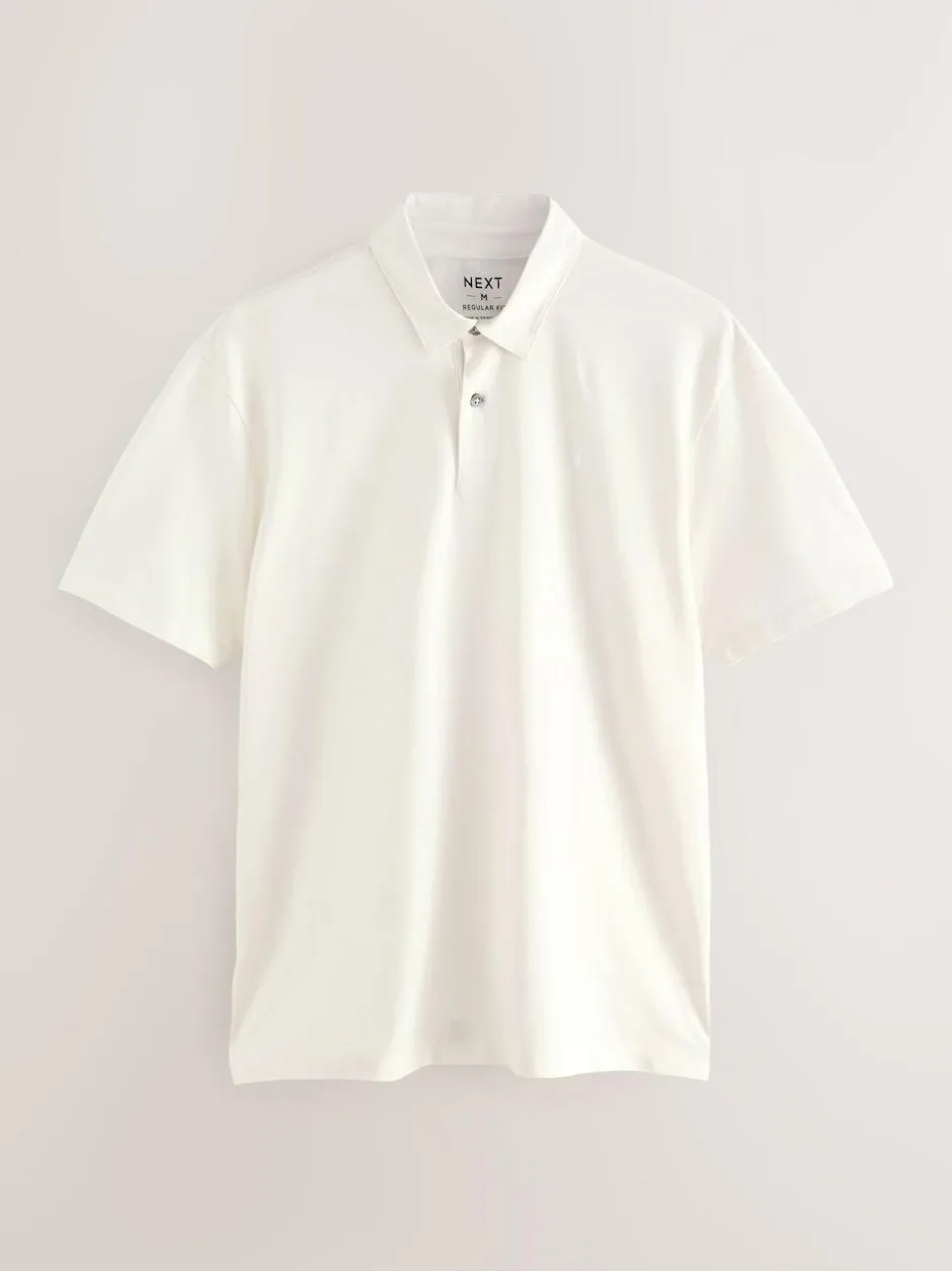 Next Burgundy Red/Charcoal Grey/Ecru Cream Regular Fit Short Sleeve Jersey Polo Shirts 3 Pack Sale